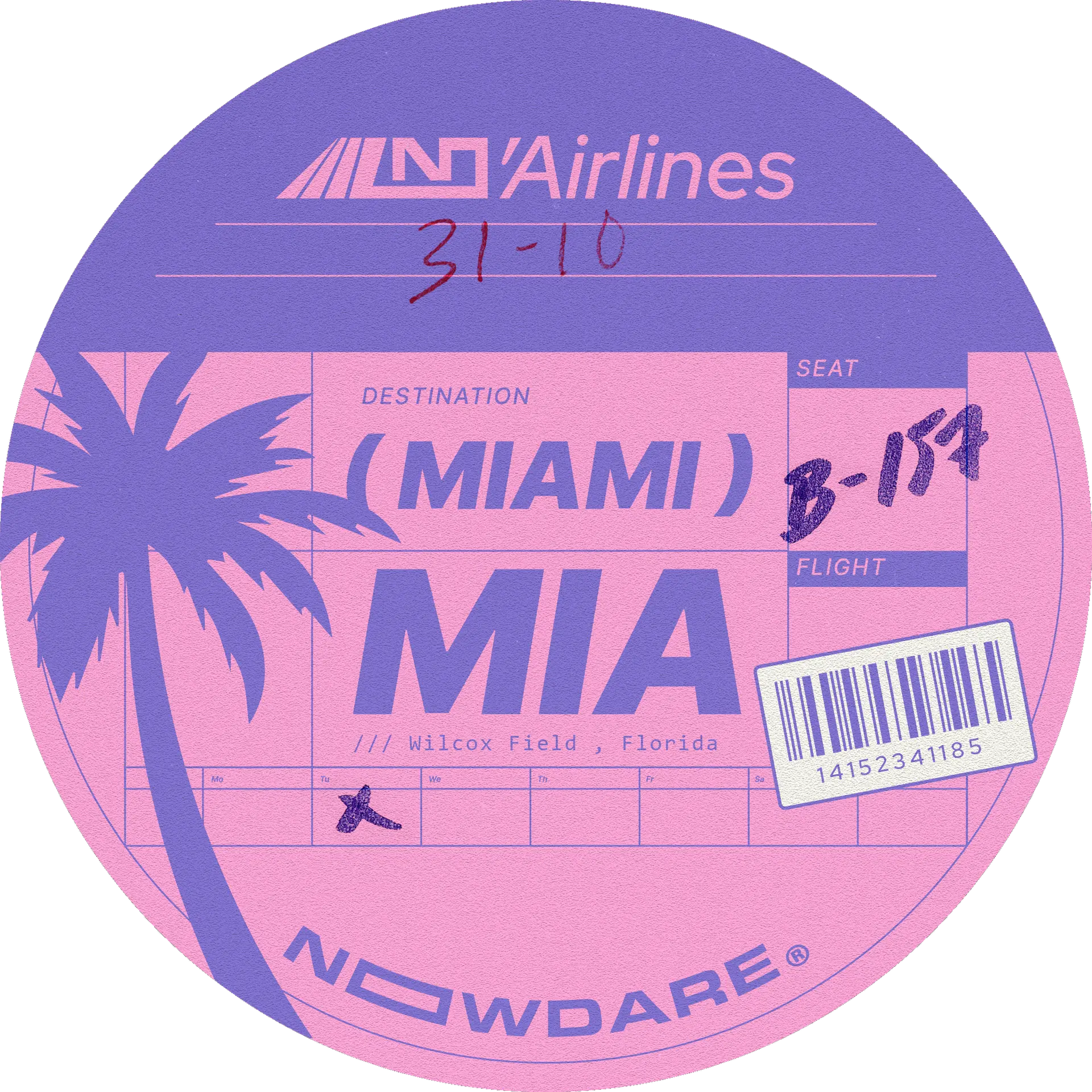 Etiqueta vuelo Miami Nowdare aventura miami nowdare gafa de sol
