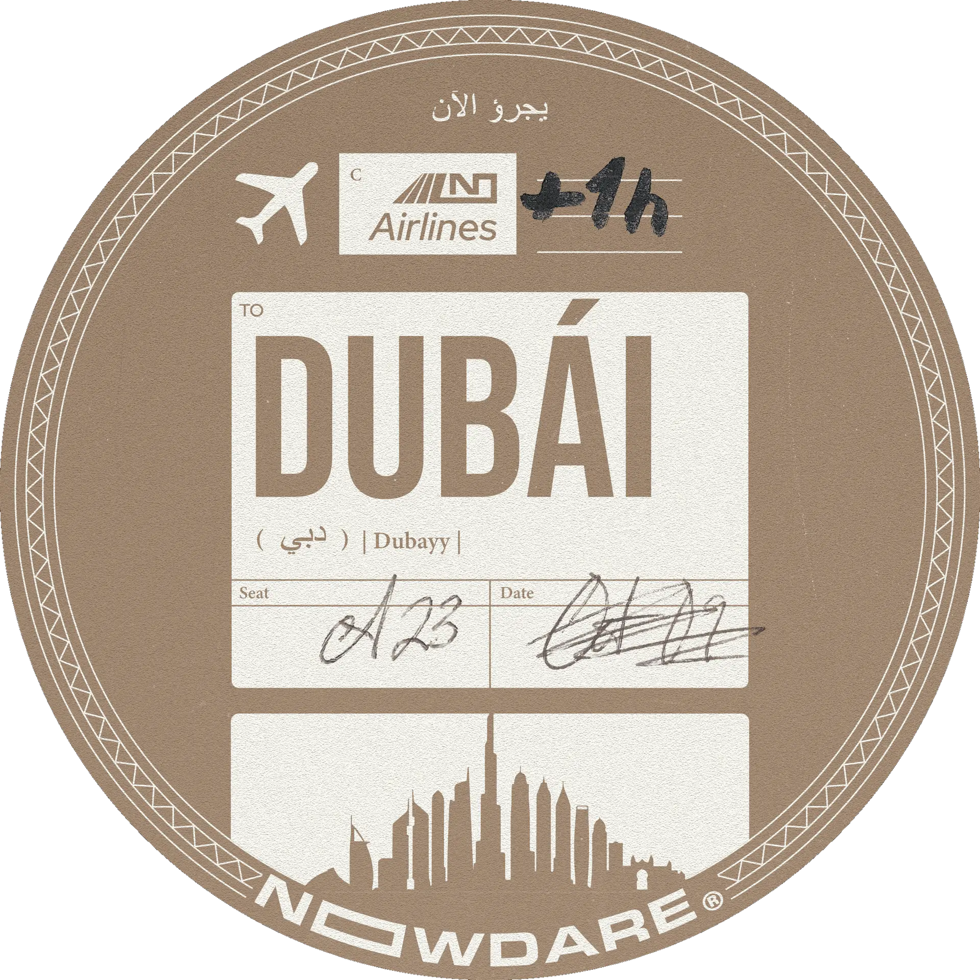 etiqueta vuelo dubai nowdare aventura gafa de sol dubai nowdare